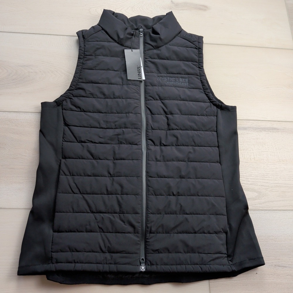 NEW‎ UNRL Vancouver Quilted Vest Womens M Black Zip Pockets Lightweight